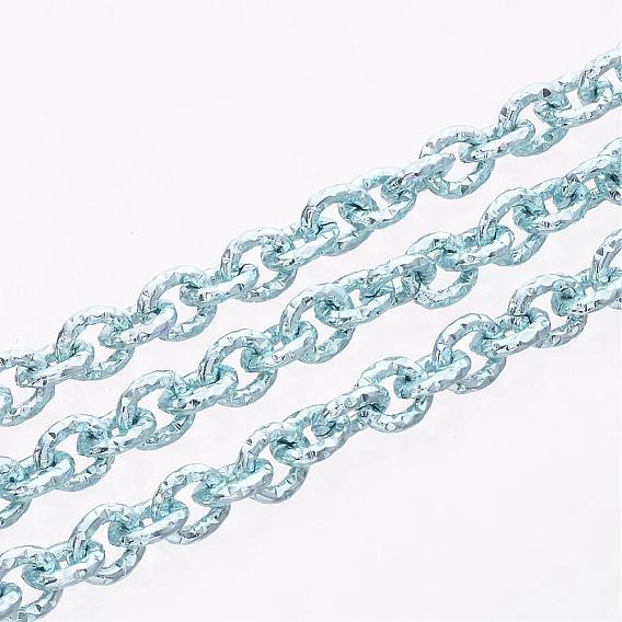 Aluminium Cable Chains, Textured, Unwelded, Oval