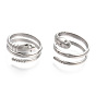 304 Stainless Steel Snake Twist Rings, Adjustable Rings, Wrap Rings for Women Girls