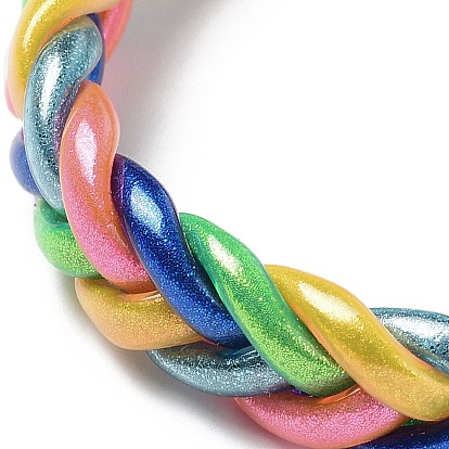 Bracelets extensibles tressés avec cordon en plastique étincelant