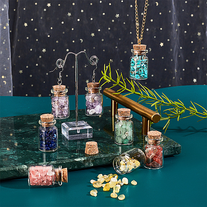 86~115 g 10 kits de fabricación de botellas de deseos de bricolaje estilo g {3}, con cuentas de piedras preciosas y recipientes de vidrio para botellas de deseos