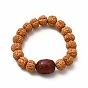 Bracelet bodhi bouddha mala perles, bracelets extensibles ronds en perles de rudraksha naturelles pour femmes