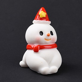 Christmas Theme Resin Display Decoration, for Home Decoration, Photographic Prop, Dollhouse Accessories, Sitting Snowman