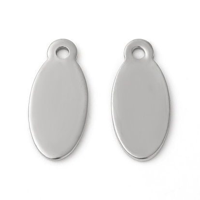 201 Stainless Steel Pendants, Oval, Stamping Blank Tag