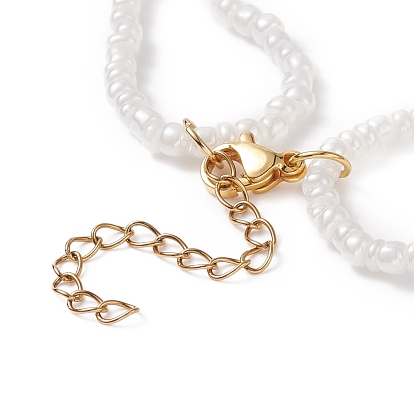 Двухслойное ожерелье с круглой жемчужной ракушкой и стеклянным семенем для женщин