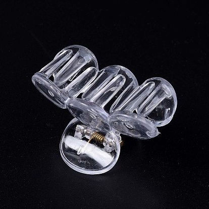 Transparent Plastic Claw Hair Clips, with Iron Spring, Hair Accessories for Girls