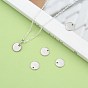 304 Stainless Steel Stamping Blank Tag Flat Round Charms Pendants, 8x1mm, Hole: 1mm