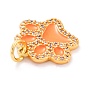Real 18K Gold Plated Brass Micro Pave Cubic Zirconia Charms, with Jump Ring and Enamel, Long-Lasting Plated, Dog Paw Prints