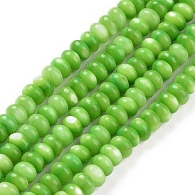Natural Freshwater Shell Beads Strands, Dyed, Rondelle