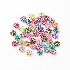 Plating Acrylic Beads, Metal Enlaced, Flower