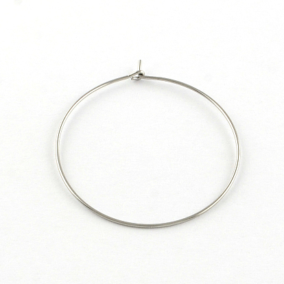 304 Stainless Steel Earring Hoop, 34mm