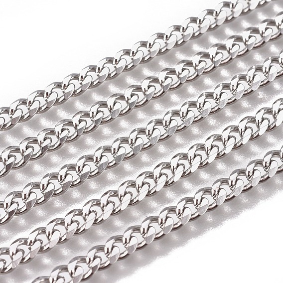 304 cadenas de eslabones cubanos de acero inoxidable hechos a mano, cadenas de bordillo gruesas, cadenas retorcidas, sin soldar, facetados