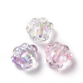 Perles acryliques transparentes, patte de chat, couleur ab 