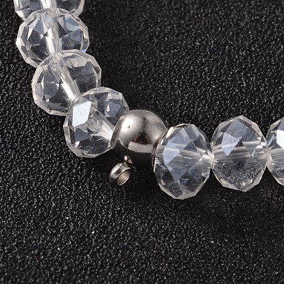Fabrication de bracelet extensible en perles de verre à fil élastique coréen, avec 304 accessoires en acier inoxydable, 55mm