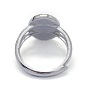 Регулируемые 925 элементы кольца из стерлингового серебра, овальные