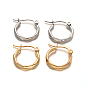 304 Stainless Steel Hoop Earrings, Hypoallergenic Earrings, Fancy Cut Ring Shape