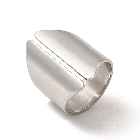 304 Stainless Steel Wide Open Cuff Ring for Men Women
