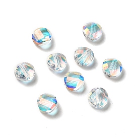 Verre imitation perles de cristal autrichien, facette, plat rond