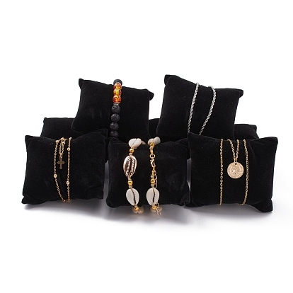Velvet Pillow Jewelry Bracelet Watch Display, 3 Tier 9 Grids Pillows Bracelet Jewelry Display Tray, 270x245x95mm