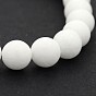 Natural White Jade Round Bead Strands, Grade A