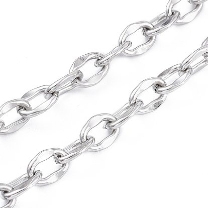 304 Stainless Steel Dapped Cable Chains, Unwelded, with Spool