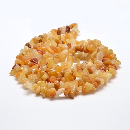 Natural Yellow Aventurine Chip Beads Strands, 5~8x5~8mm, Hole: 1mm, about 34 inch