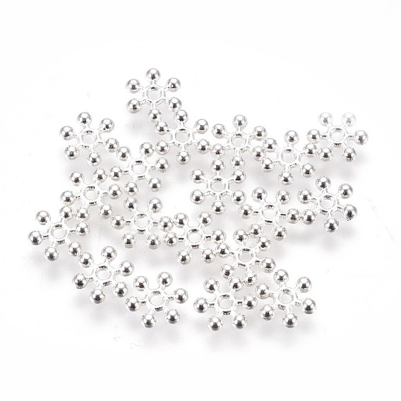 Tibetan Style Alloy Spacer Beads, Lead Free & Cadmium Free, Snowflake, for Christmas, 8x7x2mm, hole: 1mm