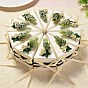 Cake-Shaped Cardboard Wedding Candy Favors Gift Boxes, with Plastic Flower and Ribbon, Triangle