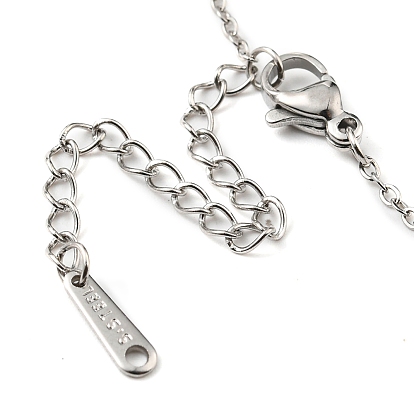 201 collier pendentif lune en acier inoxydable avec chaînes forçat