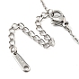 201 collier pendentif lune en acier inoxydable avec chaînes forçat