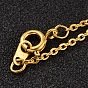 Latón collares pendientes naturales de cristal, con cadenas de bronce y cierres de anillo de resorte, 17.7 pulgada