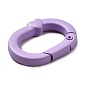 Spray Painted Alloy Spring Gate Rings, Oval Ring with Heart