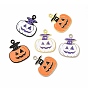 Rack Plating Alloy Enamel Pendants, Cadmium Free & Nickel Free & Lead Free, Halloween Theme, Pumpkin Charm