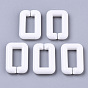 Anneaux de liaison acryliques opaques, connecteurs à liaison rapide, pour la fabrication de chaînes croisées de bijoux, rectangle
