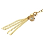 304 Stainless Steel Evil Eye & Chains Tassel Pendant Necklaces for Women