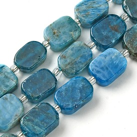 Perles naturelles apatite brins, avec des perles de rocaille, rectangle