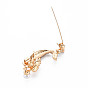 Crystal Rhinestone Mermaid Brooch with Imitation Pearl, Fish Alloy Lapel Pin for Backpack Clothes, Nickel Free & Lead Free