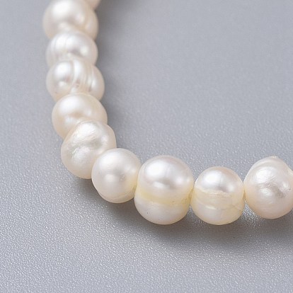 Bracelets en perles d'eau douce naturelles de grade A, avec des perles de pierres précieuses et des perles en laiton