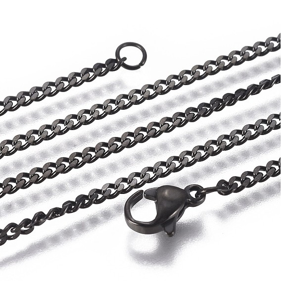 Ионное покрытие (ip) 304 ожерелья-цепочки из нержавеющей стали, с застежкой омар коготь