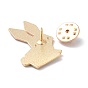 Pasador de esmalte de conejo de origami, broche de esmalte de aleación para ropa de mochila, dorado