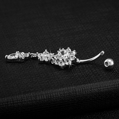 Bijoux piercing laiton, anneaux de ventre, avec verre strass, formes mixtes