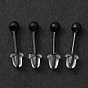 200Pcs 2 Colors Eco-Friendly Plastic Stud Earring Findings, Ball Head Pin, with 200Pcs Ear Nuts