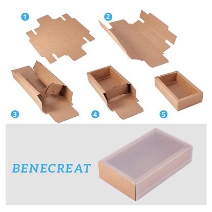 Kraft Paper Jewelry Boxes, with PVC