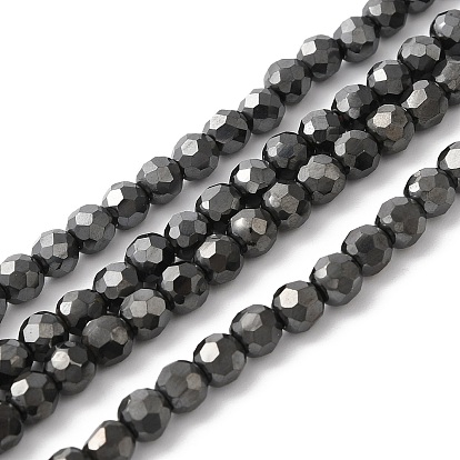 Non-magnétiques hématite synthétiques rondes colliers de perles