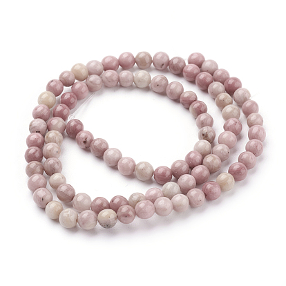 Natural Rhodonite Beads Strands, Grade A, Round