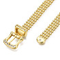Clear Cubic Zirconia Watch Band Chains Bracelet, Brass Jewelry for Women