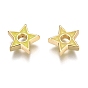 Brass Enamel Beads, Star, Real 18K Gold Plated
