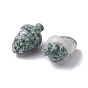 Perles de jaspe tache verte naturelle, pas de trous / non percés, pour création de fil enroulé pendentif , aveline