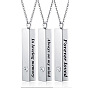 Cuboid with Word Urn Ashes Pendant Necklace with Rhinestone, 201 Stainless Steel Pet Memorial Jewelry for Men Women