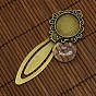 20mm Clear Domed Glass Cabochon Cover for DIY Alloy Portrait Bookmark Making, Bookmark Cabochon Settings: 81x31mm, Tray: 20mm