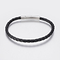 Men's Braided Leather Cord Bracelets, with 304 Stainless Steel Clasps